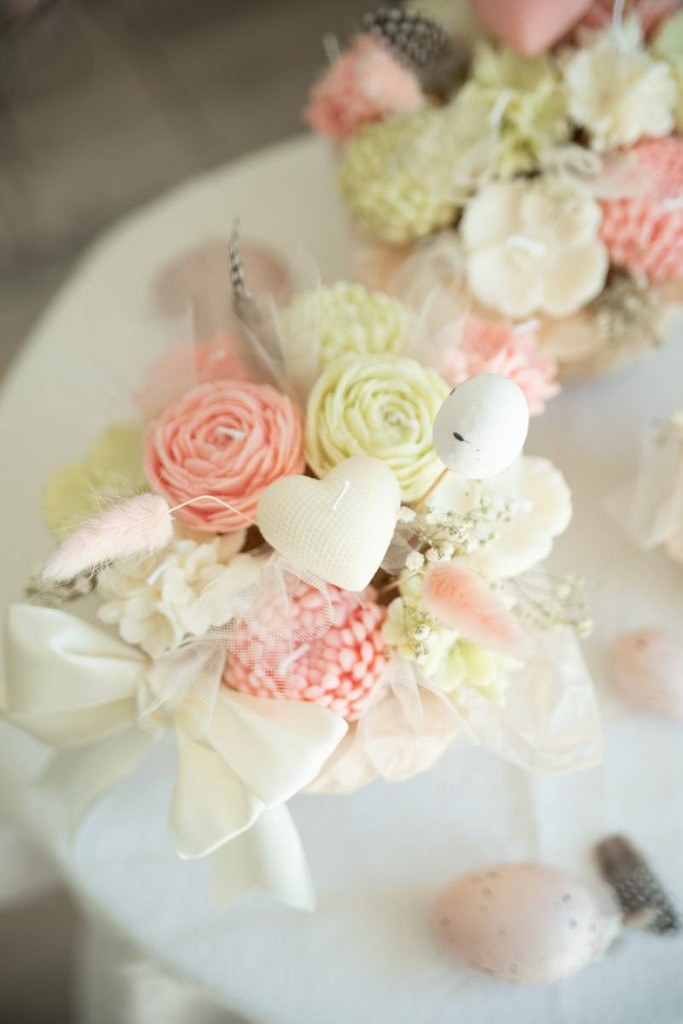 Prize: handcrafted floral candle bouquet